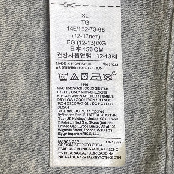 Gap Kids Boy's Long Sleeve Gray T-Shirt Game Controller Theme Size XL - Picture 5 of 5